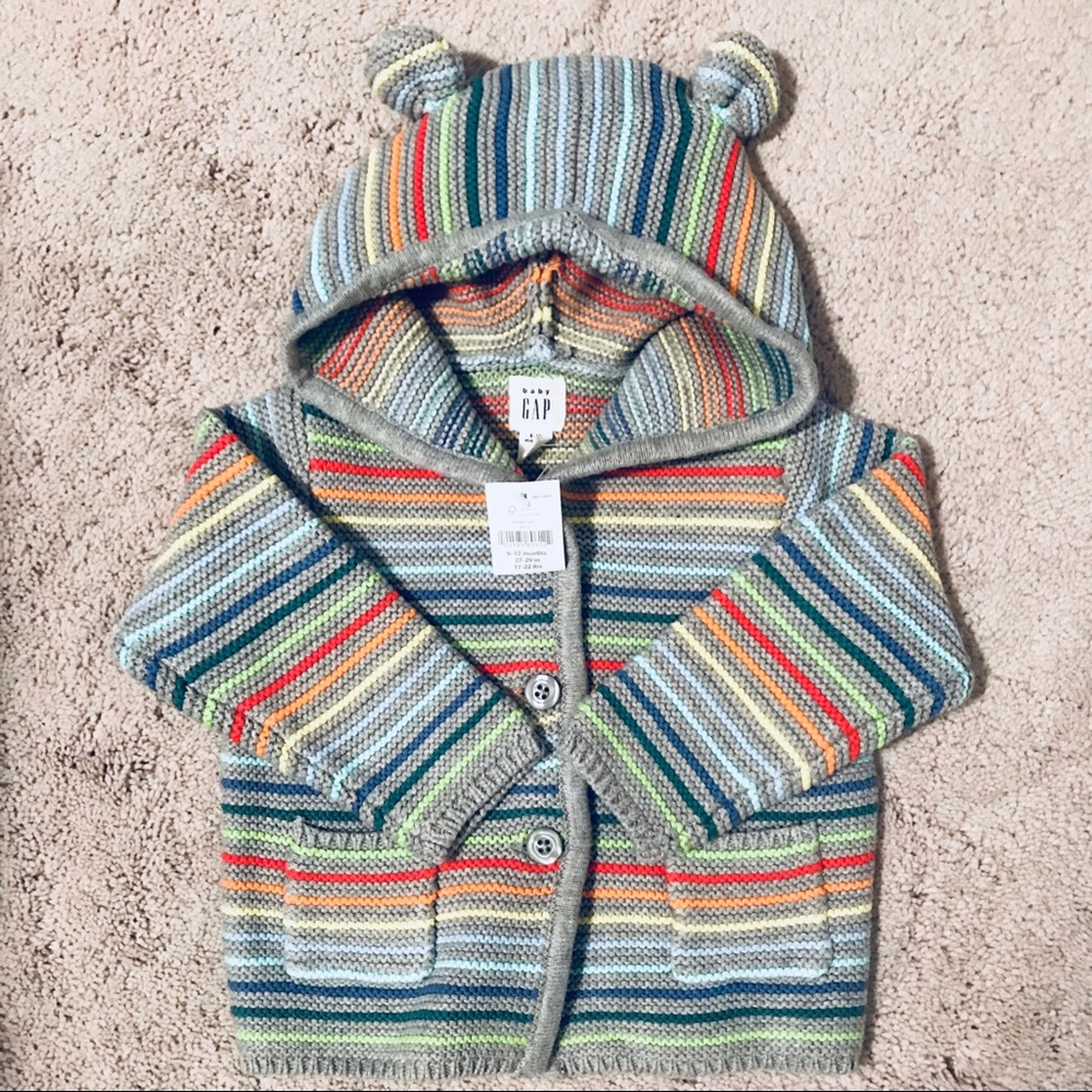 NWT Baby GAP Bear Garter Sweater - Picture 3 of 3